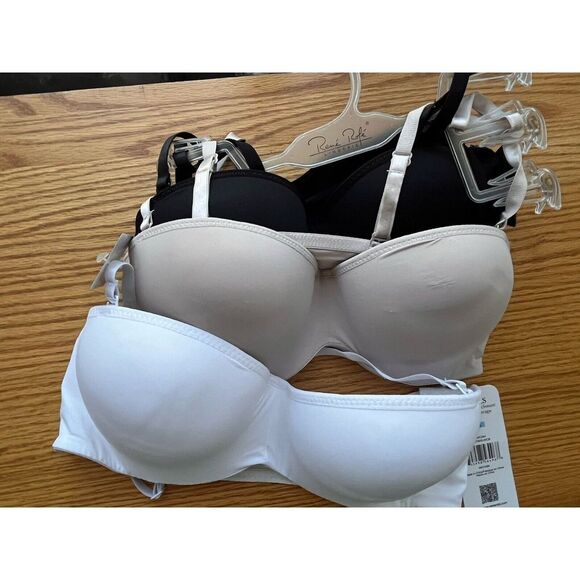 Rene Rofe Women's 3 Bras Push-Up Side Closure‎ Removable Straps Nude Size: 36C - Picture 2 of 9